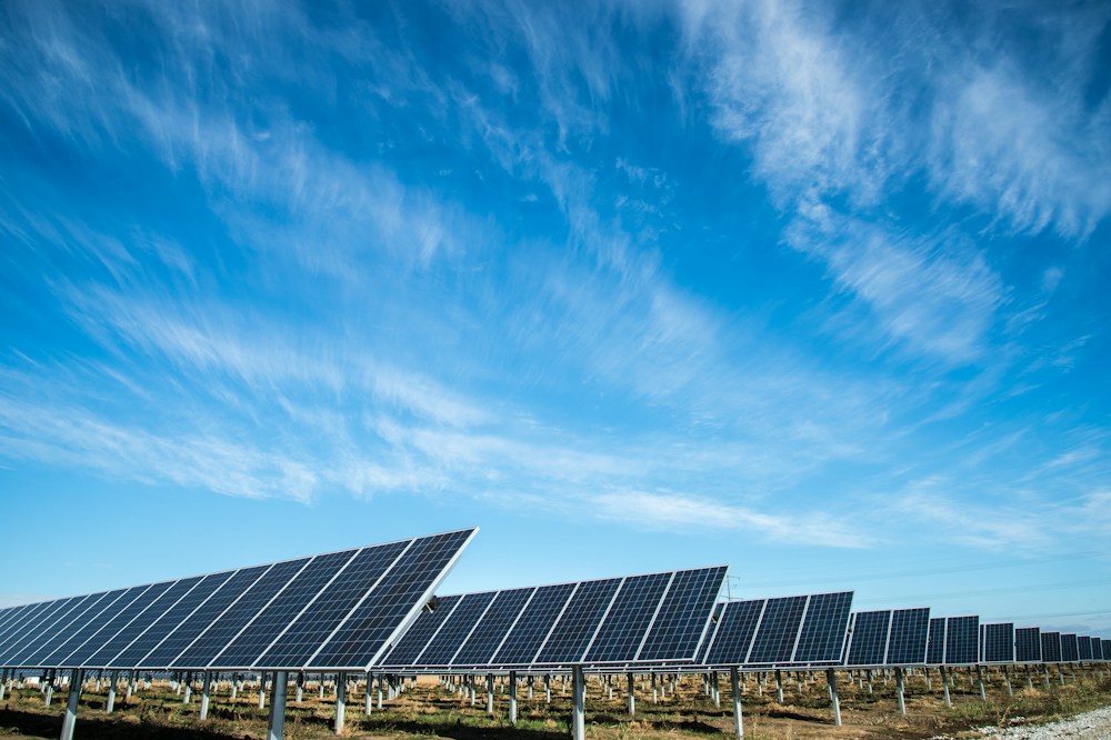 Solar panels collecting sunlight